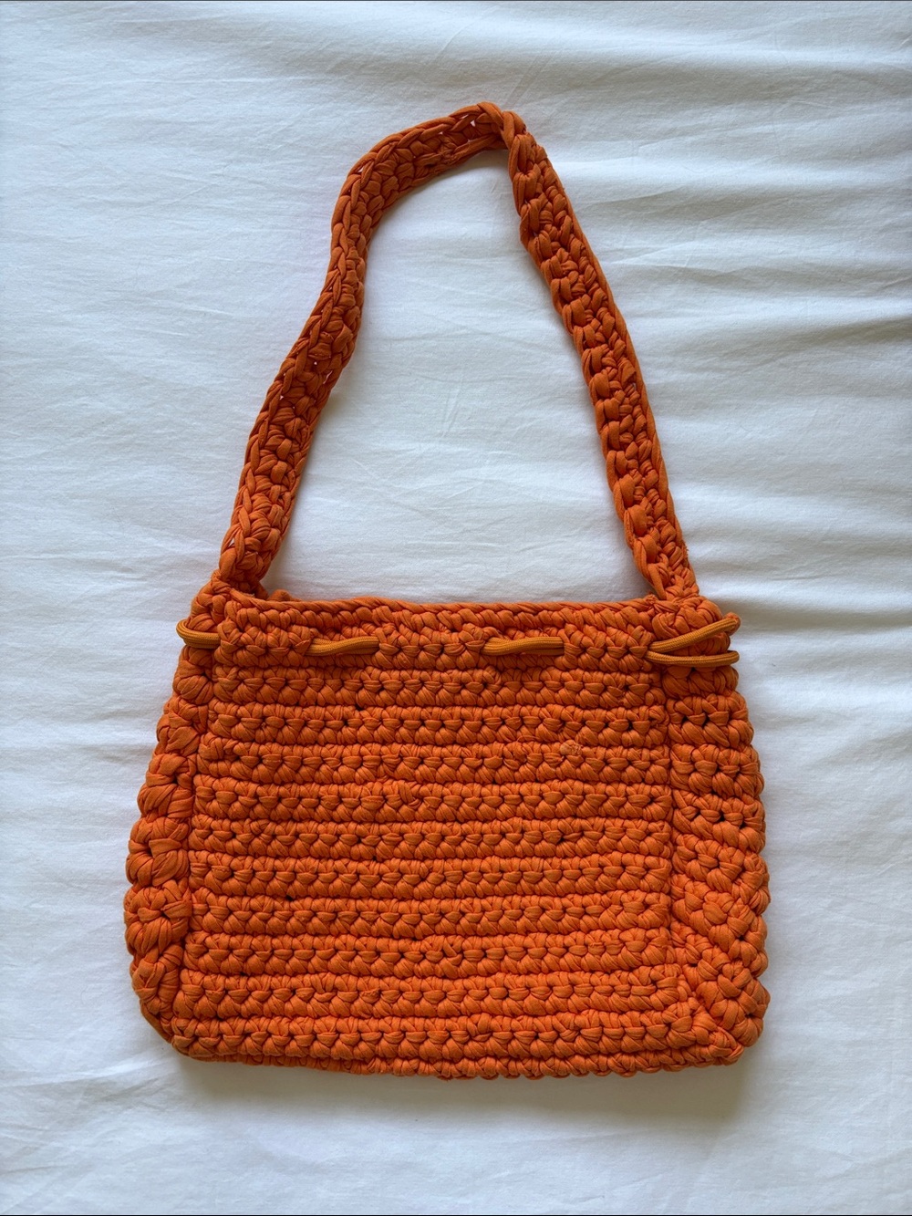HVISK Handcrafted Orange Crochet Shoulder Bag